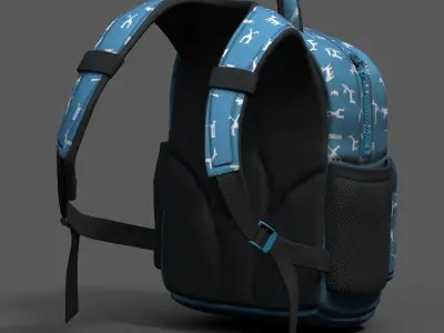 Backpack Camping Generic color 3d model human  Low-poly 3D model