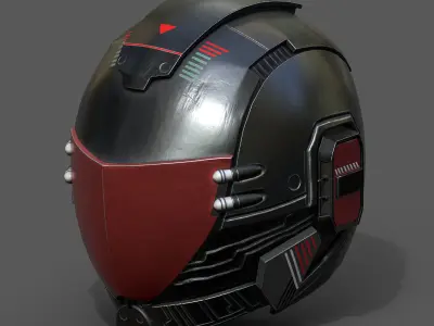 Helmet scifi fantasy space millitary cyborg armor develop  Low-poly 3D model