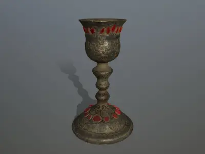 Chalice 6 metal vase Low-poly 3D model