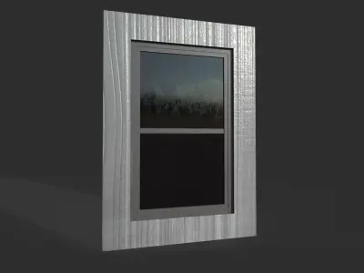 white wooden window 3D model