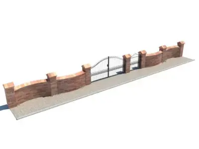 Brick And Iron Security Entrance 3D model