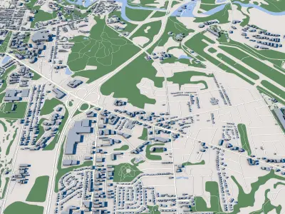 Cityscape Burlington Vermont USA 3D model