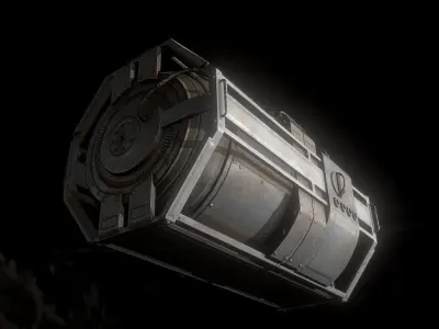 Futuristic Backup Generator Old And Dirty Version Low-poly 3D model