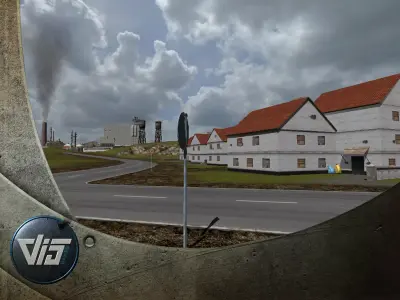 Country landscape Low-poly 3D model