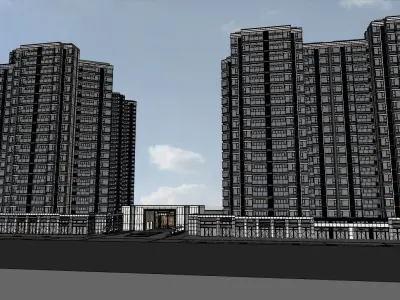 Architecture exterior facade retail shopping mall 3d model 3D model
