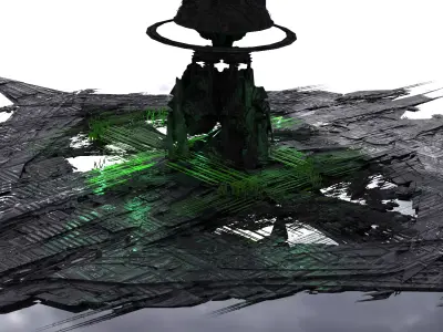 Dark Toxic Cyborg array 2 Low-poly 3D model