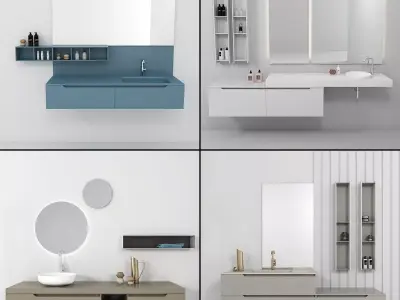 Bathroom furniture collection 9 3D model