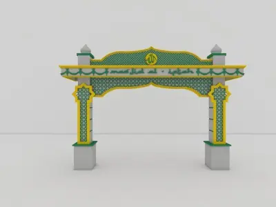gate of mosque Low-poly 3D model