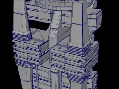 Sci fi Building - VR Low-poly 3D model