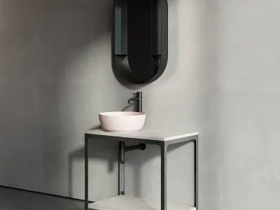 Scarabeo Ceramiche ABLE Single Vanity Unit Set 2 Low-poly 3D model