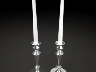Candelbra 2 two silver candlesticks 3D model
