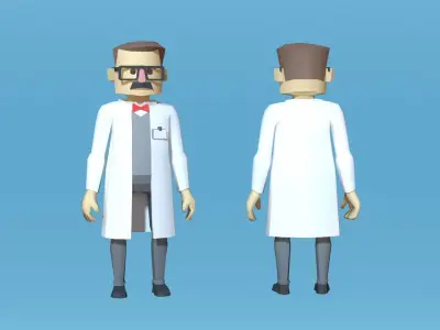 Cartoon lowpoly characters  pack Low-poly 3D model