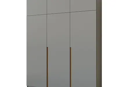 Closed 2 wardrobe with doors and drawers 3D model