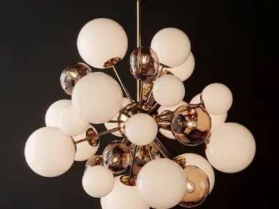 Clear and Opaque Pink Blush Sputnik Chandelier Italy 3D model