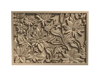 Modern Wall Panel Relief for CNC and 3D Printing 08 3D model