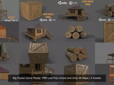 Big Packet Game Ready  PBR Low Poly Unreal and Unity 2K-4K Maps