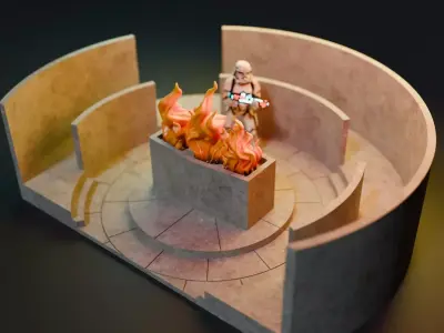 Qui-Gon Jinn Funeral Chamber Diorama 3D print model