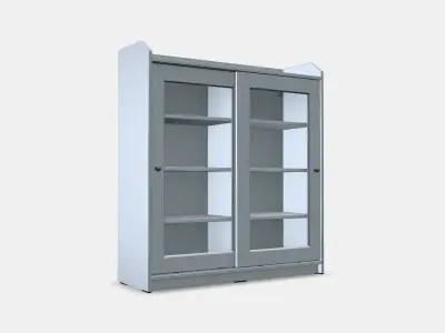 HAUGA Glass-door cabinet Low-poly 3D model