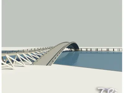 PEDESTRIAN RIVER BRIDGE 3D model