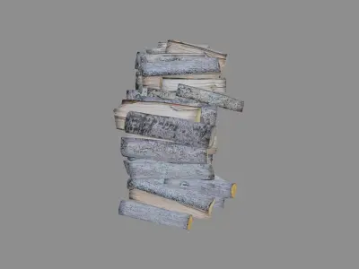 Wood logs Low-poly 3D model