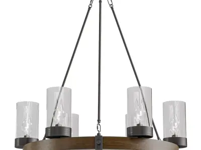 Laluz Farmhouse chandelier 6 light Free low-poly 3D model