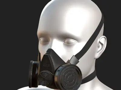 Gas mask respirator scifi military futuristic technology  Low-poly 3D model