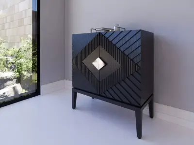 Modern Credenza - Two doors 3D model