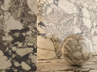 Breccia Terrazzo Marble Porcelain Tiles - Set 09 Texture