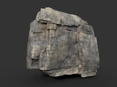 Realistic Blocky Rock 08 250612 Low-poly 3D model