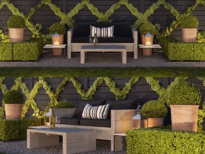 Garden seating area 3D model