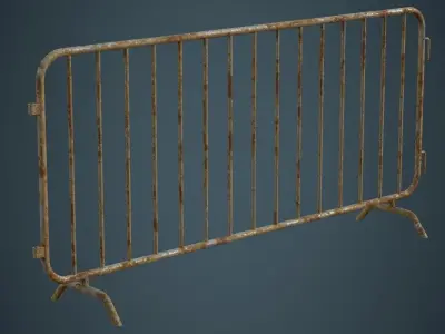 Crowd Barrier 2B Low-poly 3D model