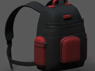 Backpack bag baggage Color 3d low poly Low-poly 3D model 3D model