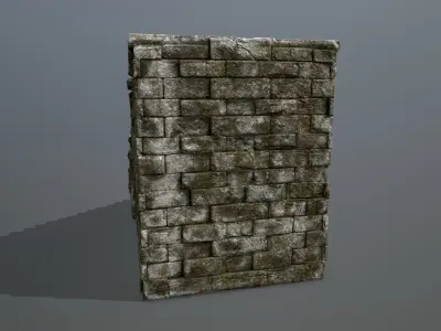 stairs brick wall Low-poly 3D model
