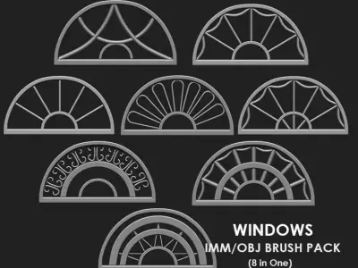 Windows IMM Brush Pack 8 in One 3D model