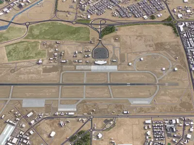 Tabuk Airport Low-poly 3D model