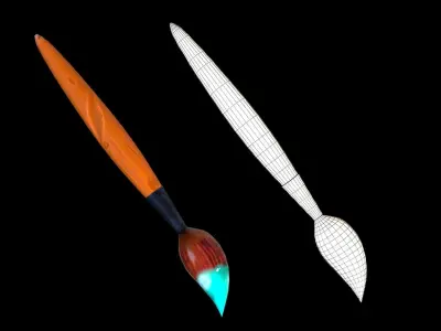 stylized Paint Brush  Low-poly 3D model