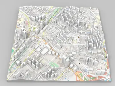 Cityscape Seoul South Korea 3D model