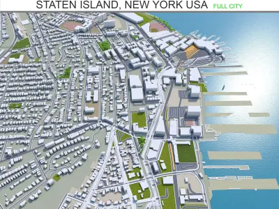 Staten Island New York USA 40km Low-poly 3D model