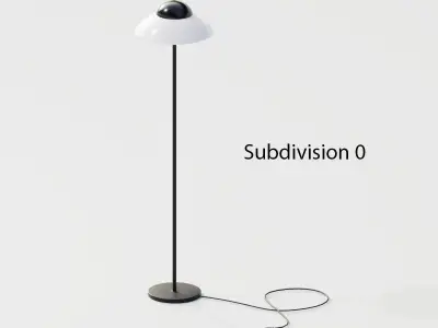 Floor lamp black and white Low-poly 3D model