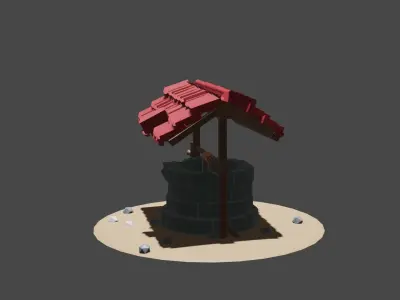 well -Realistic well for royalty free use Low-poly 3D model
