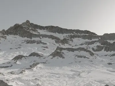 Mountain Valley Landscape - Summer and Winter Versions Low-poly 3D model