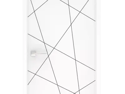 Door-016 door with lines 3D model