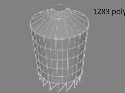 Lowpoly silo  Low-poly 3D model purchase