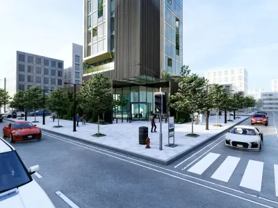 Nexus Corp Office Building Exterior Design 3D model