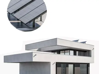 Modern house 19 at night 3D model