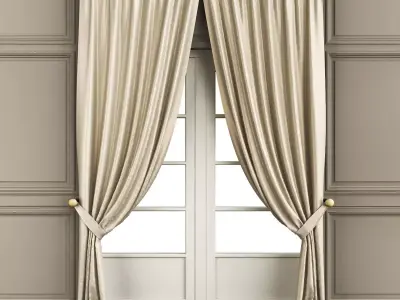 Curtains door with 3D model