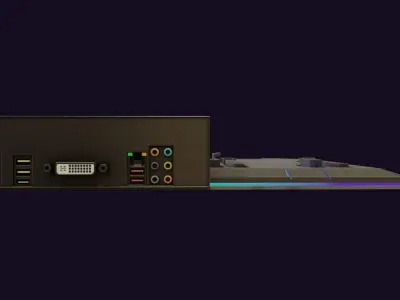 gaming motherboard rgb pc hardware lowpoly circuit board Low-poly 3D model