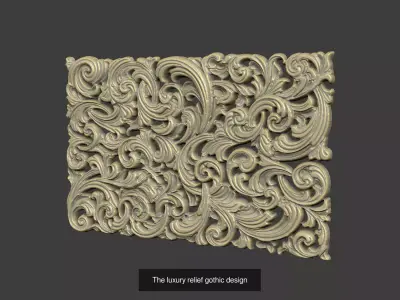 gothic carving group decoration cnc aspire laser  3D Model Pack
