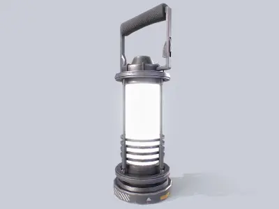 Sci fi lamp Low-poly 3D model