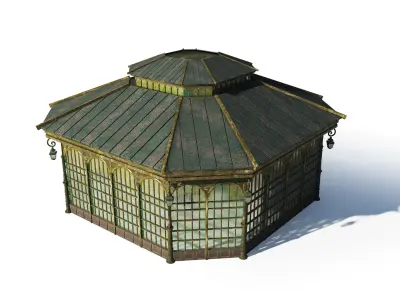 Victorian Greenhouse Low-poly 3D model